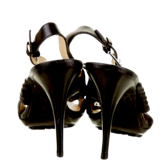 Size 9 - NWT MICHAEL Michael Kors - Black Leather Slingback Sandals. - Picture 4 of 5